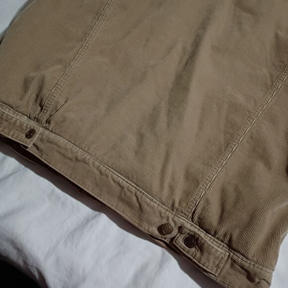 Old Navy Vintage Men's XL Corduroy Sherpa Lined Jacket Tan Easy Care Snap-Front - Picture 5 of 11